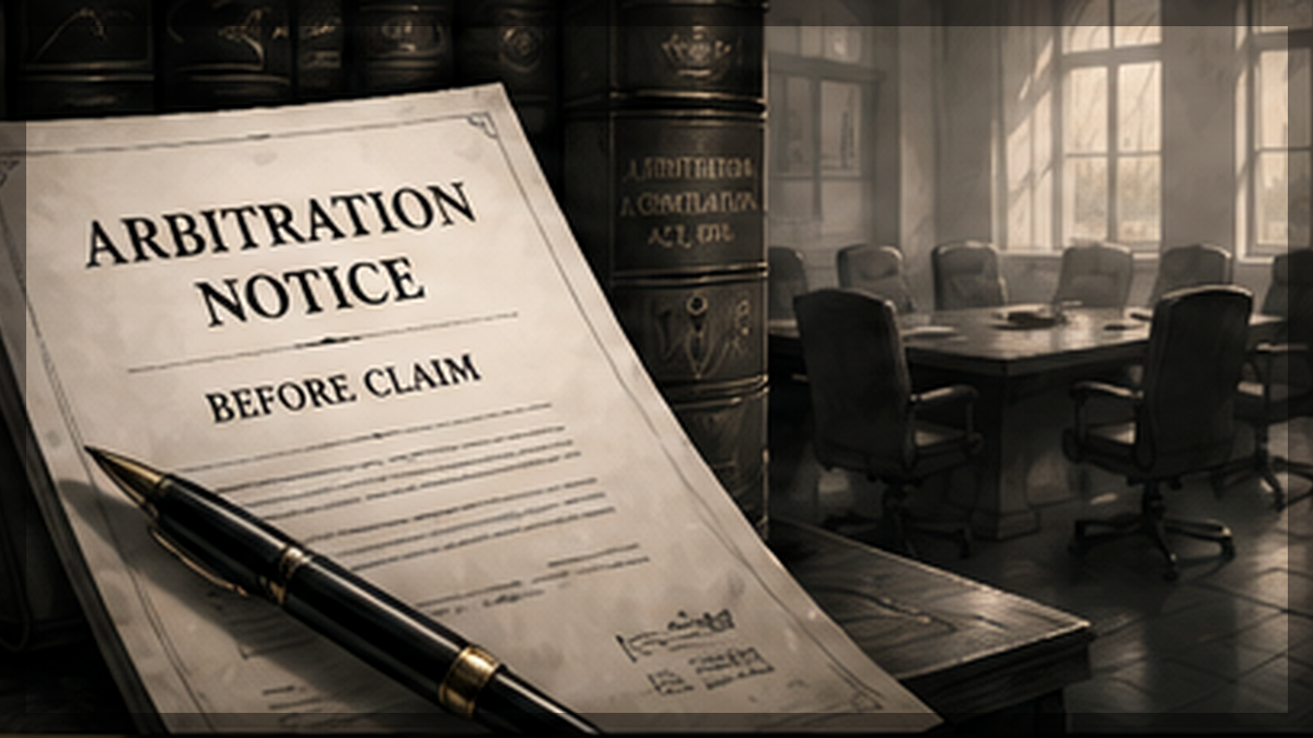 Arbitration notice before claim - Chambers of AK