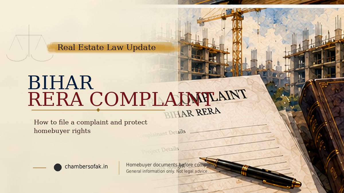 Bihar RERA complaint preparation - Chambers of AK