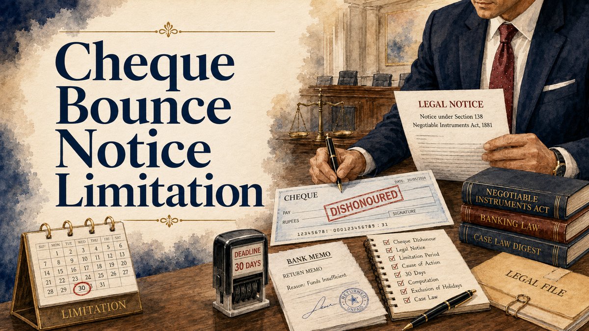 Cheque, return memo, demand notice and court papers arranged for a Section 138 NI Act case