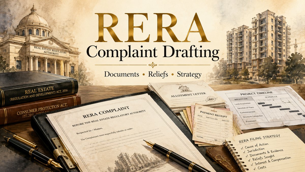 RERA complaint drafting guide with complaint papers, allotment documents, payment receipts and project timeline