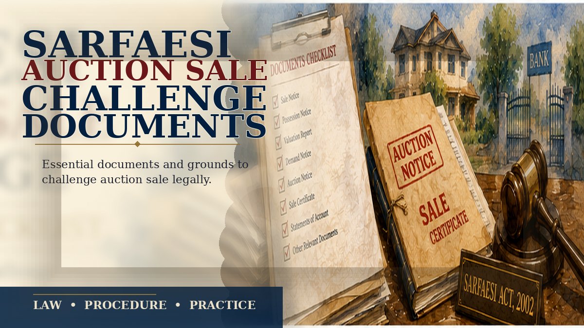 SARFAESI auction sale challenge: documents and Rule 9(4) timeline - Chambers of AK