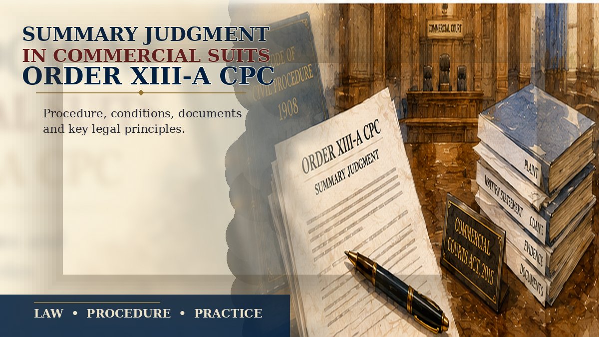 Summary judgment in commercial suits under Order XIII-A CPC - Chambers of AK